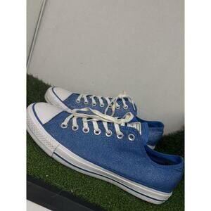 Royal Blue Glitter Converse Low Tops Size women’s 10.5